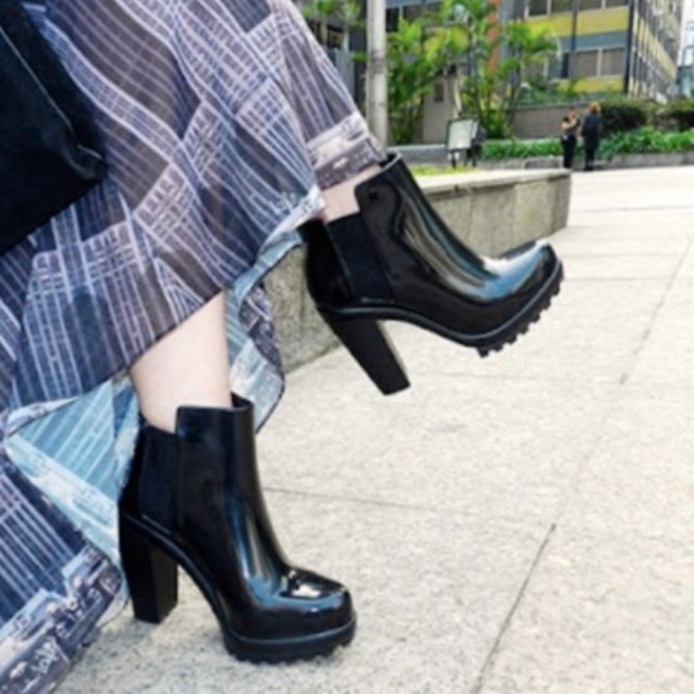 Melissa Soldier Lug Heel Boots - Picture 2 of 10